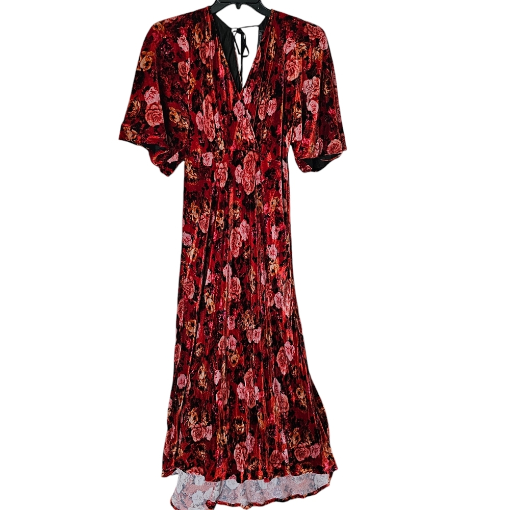 Johnny Was Alanis‎ Silk Blend Velvet Maxi Dress Size Large